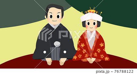 和装の新郎新婦 76788122