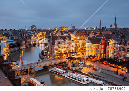 Ghent, Belgium Old Town Skyline Ghent, Belgium Old Town Skyline 76788902