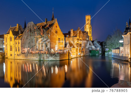 Bruges, Belgium Night Scene Bruges, Belgium Night Scene 76788905