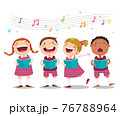 Choir girls and boys singing a song 76788964