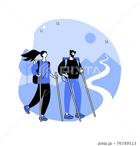Summer hiking abstract concept vector illustration. 76789513