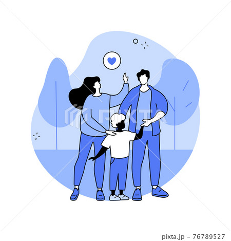 Caring adoptive fathers abstract concept vector illustration. 76789527
