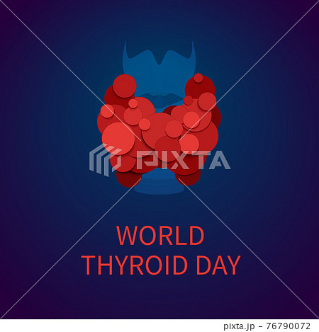 World thyroid day poster with thyroid gland icon 76790072