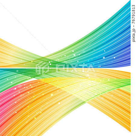 Rainbow waves on white background, abstract colorful curves background 76791813