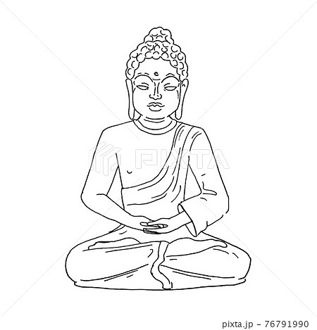 Vector illustration of Buddha, meditation and yoga 76791990