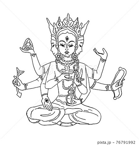 Vector illustration of Buddha, meditation and yoga 76791992