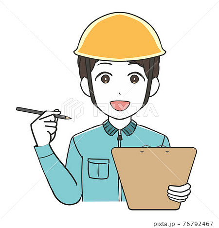 チェックする 作業員 ヘルメット 男性のイラスト素材