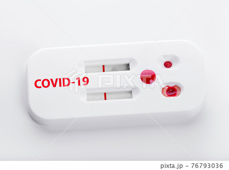 Covid-19 Blood testing kit on white 76793036