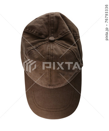Brown Hat in a top view isolated on white. Brown Hat in a top view isolated on white. 76793336