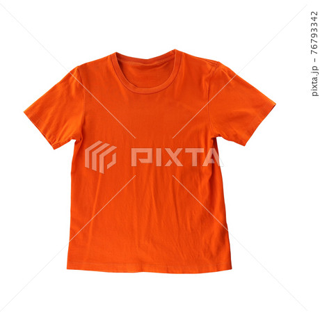 Orange t-shirt isolated on white. Orange t-shirt isolated on white. 76793342