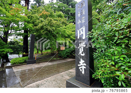 神奈川県　雨の北鎌倉　円覚寺　総門 76793865