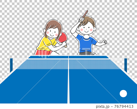 Illustration Of Mixed Doubles Of Table Tennis Stock Illustration