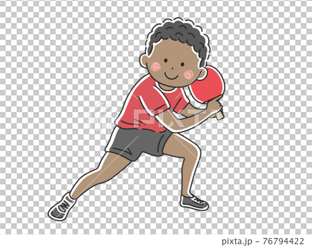 Illustration of a black man playing table tennis - Stock Illustration ...