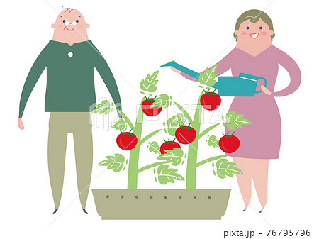 野菜を愛でる 野菜を食べる 野菜を育てる イラストのイラスト素材