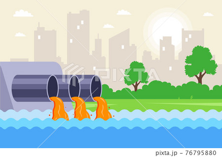 urban wastewater is discharged through pipes into the river. urban wastewater is discharged through pipes into the river. 76795880