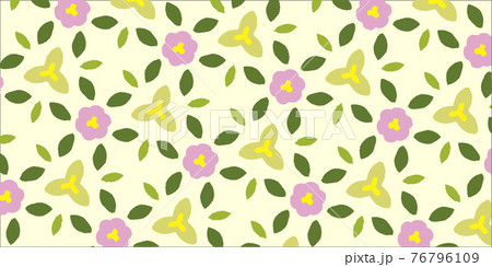 ピンクと黄緑の花のシームレスなベクターのイラストのイラスト素材