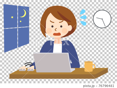 一個似乎忙著加班到深夜的女人 一個似乎忙著加班到深夜的女人 76796481