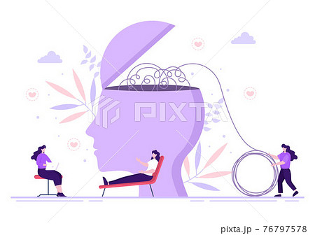 Mental Health Due To Psychology, Depression, Loneliness, Illness, Brain Development, or Hopelessness. Psychotherapy And Mentality Healthcare. Illustration 76797578