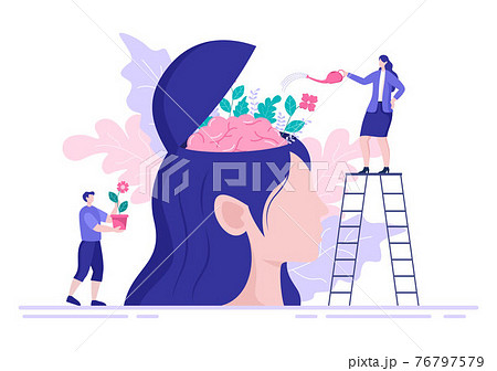 Mental Health Due To Psychology, Depression, Loneliness, Illness, Brain Development, or Hopelessness. Psychotherapy And Mentality Healthcare. Illustration 76797579