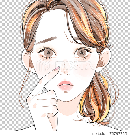 毛穴に悩む女性 76797735