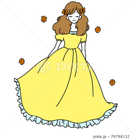A Woman In Her Dress Stock Illustration