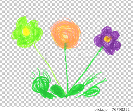 【595】 オリジナル 手描きイラスト お花 静物 クレヨン画 直筆原画 一点物 595】 オリジナル 手描きイラスト お花 静物 クレヨン画 直筆