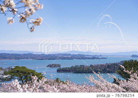 松島の桜とブルーインパルス009 76798254