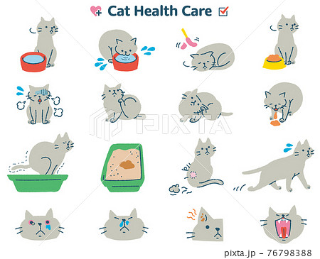 猫の体調症状イラストセット 76798388