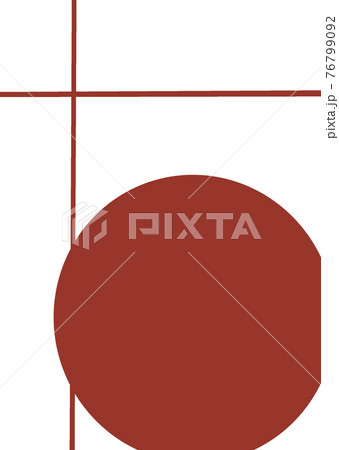 赤い幾何学模様のイラスト（A5表紙用、断ち切り5mm） 76799092