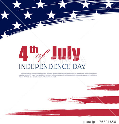 White composition with abstract silhouette of USA flag, design component 76801858