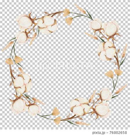 Boho Floral wreath hand paint watercolor - Stock Illustration [76802658 ...