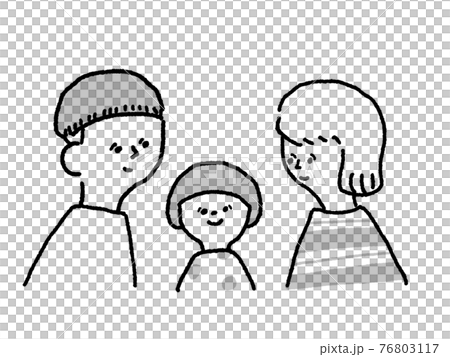 やさしい家族のイラストのイラスト素材