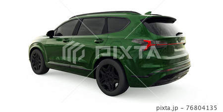 Big city crossover green color on a white background. 3d rendering. Big city crossover green color on a white background. 3d rendering. 76804135