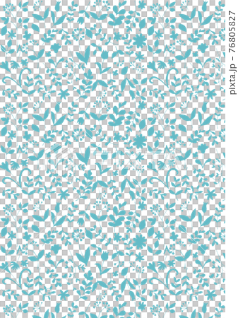 北欧風 植物シルエット(ブルーグリーン)パターン 縦 北欧風 植物シルエット(ブルーグリーン)パターン 縦 76805827