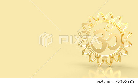 The hindu ohm or om gold for religion concept 3d rendering The hindu ohm or om gold for religion concept 3d rendering 76805838