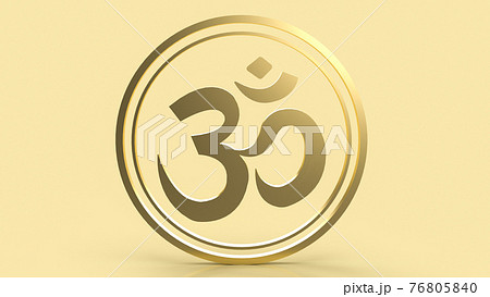 The hindu ohm or om gold for religion concept 3d rendering The hindu ohm or om gold for religion concept 3d rendering 76805840