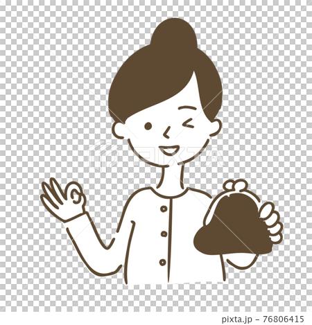 お金と女性のイラスト 76806415