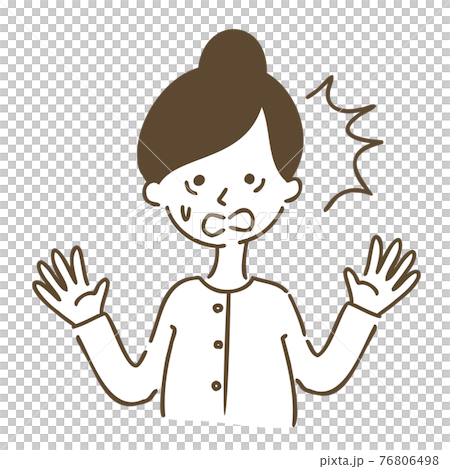 驚く女性のイラストアウトライン 76806498