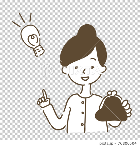 お金と女性のイラスト 76806504