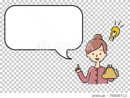 お金と女性のイラストふきだし お金と女性のイラストふきだし 76806512