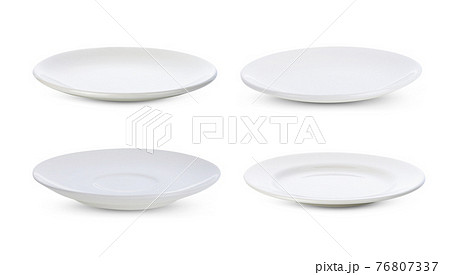 White plate ceramic isolated on white background 76807337