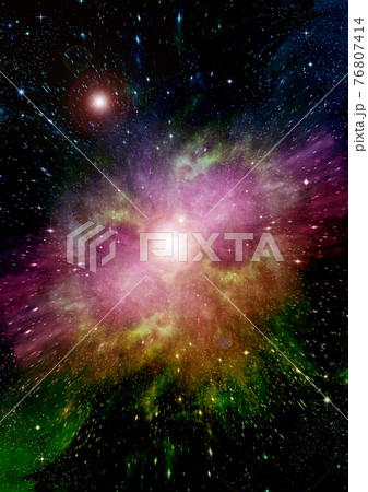 galaxy in a free space. 3D rendering 76807414