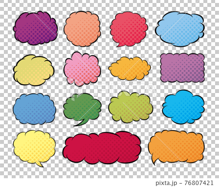 Speech balloon manga comic set 76807421