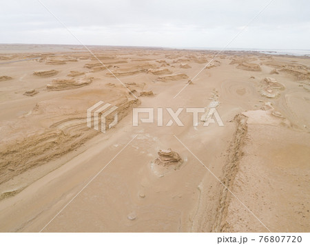 Yardang landform landscape in west of china Yardang landform landscape in west of china 76807720