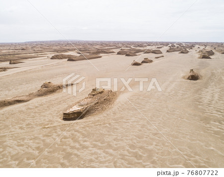 Yardang landform landscape in west of china Yardang landform landscape in west of china 76807722