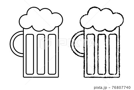 シンプルなビールの線画アイコンのイラスト素材