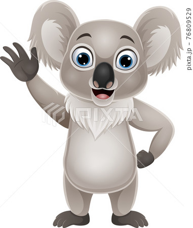 Cartoon funny koala waving hand 76809529