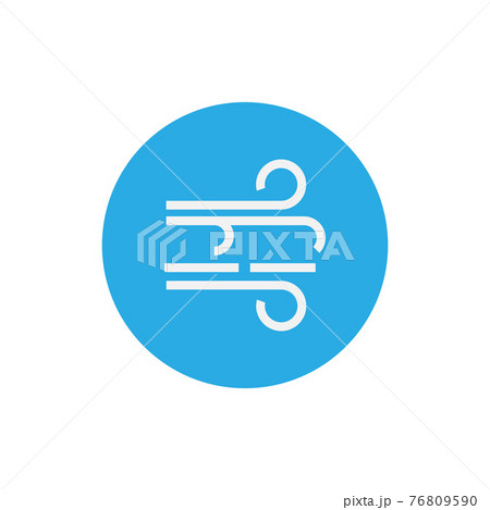 Blowing wind icon. Vector illustration, flat design. 76809590