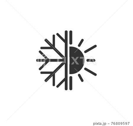 Hot, cold icon. Vector illustration, flat design. 76809597