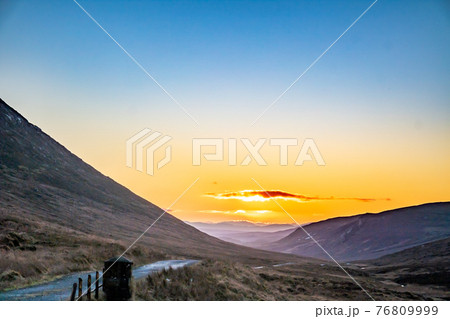 Winter sunset at the Glenveagh National Park in County Donegal - Ireland 76809999